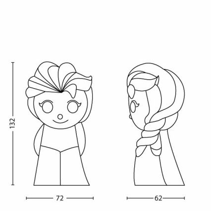 Philips 71768/03/16 - LED vaikiška lempa DISNEY ELSA LED/0,3W/3V