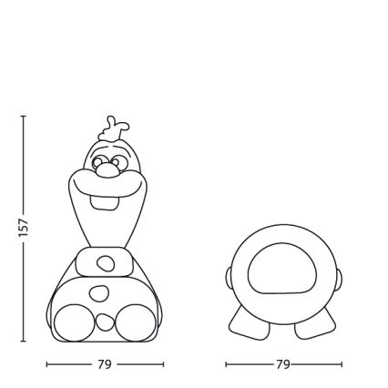 Philips 71768/08/16 - Vaikiškas LED šviestuvas DISNEY FROZEN 1xLED/0,3W/3V
