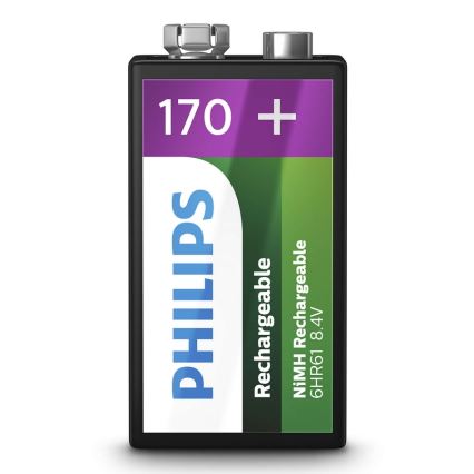 Philips 9VB1A17/10 - įkraunamos baterijos MULTILIFE NiMH/9V/170 mAh