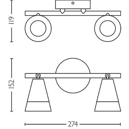 Philips - Akcentinis apšvietimas CLEFT 2xGU10/5W/230V
