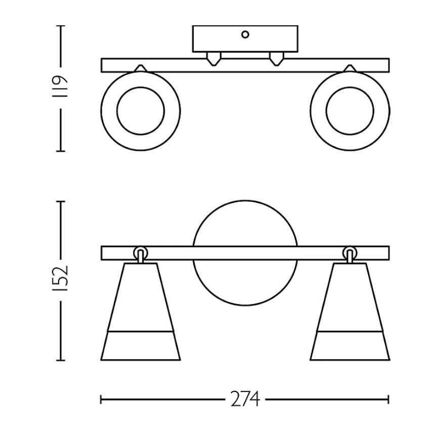 Philips - Akcentinis apšvietimas CLEFT 2xGU10/5W/230V