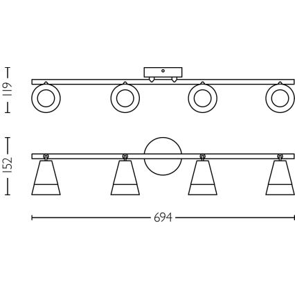 Philips - Akcentinis apšvietimas CLEFT 4xGU10/5W/230V