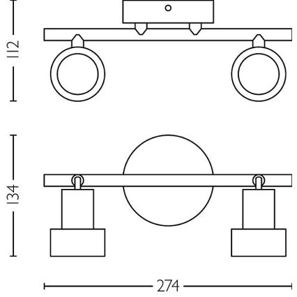 Philips - Akcentinis apšvietimas CONDUIT 2xGU10/5W/230V juoda/žalvaris
