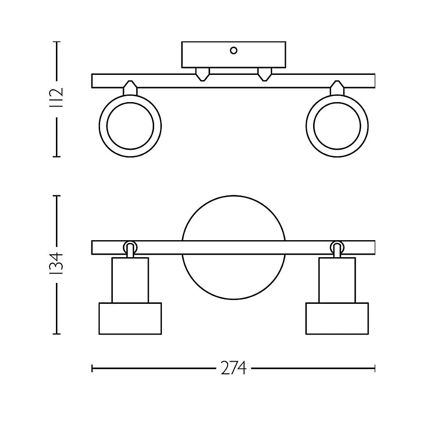 Philips - Akcentinis apšvietimas CONDUIT 2xGU10/5W/230V juoda/žalvaris