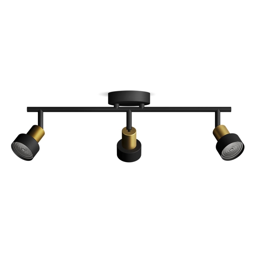 Philips - Akcentinis apšvietimas CONDUIT 3xGU10/5W/230V juoda/žalvaris