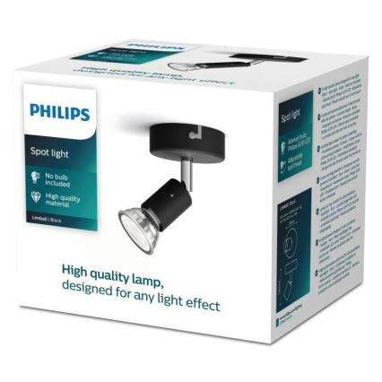 Philips - Akcentinis apšvietimas 1xGU10/50W/230V juoda