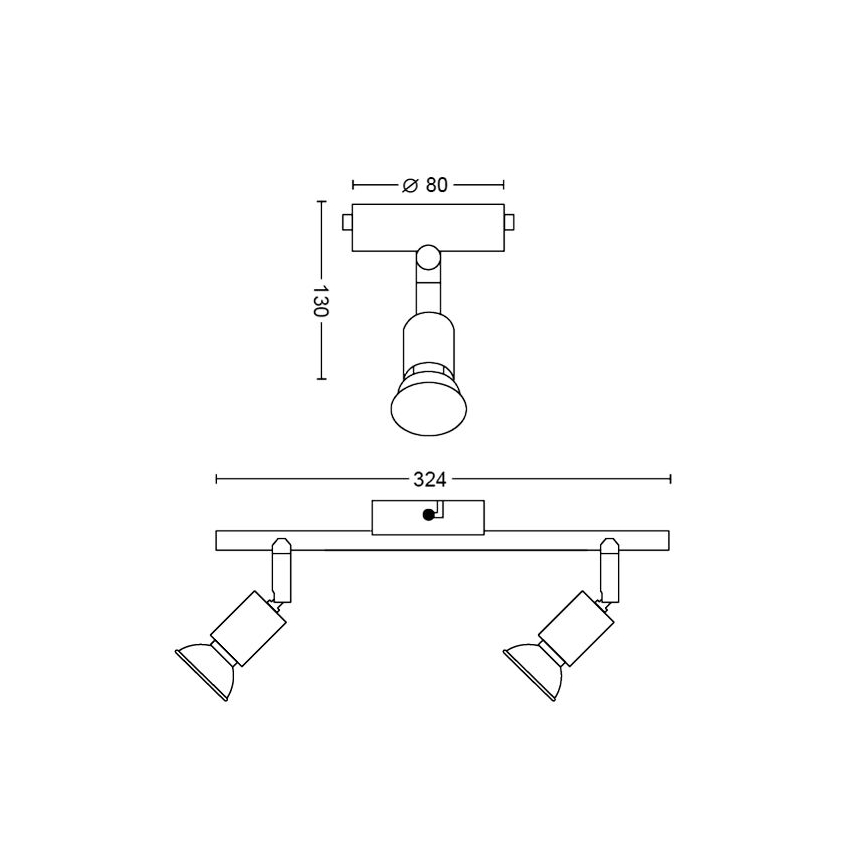 Philips - Akcentinis apšvietimas 2xGU10/50W/230V balta