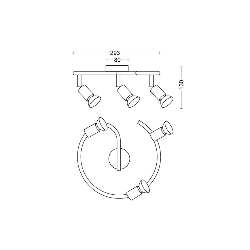 Philips - Akcentinis apšvietimas 3xGU10/50W/230V balta