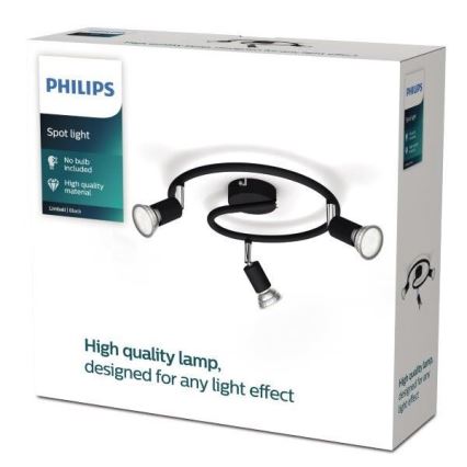 Philips - Akcentinis apšvietimas 3xGU10/50W/230V juoda