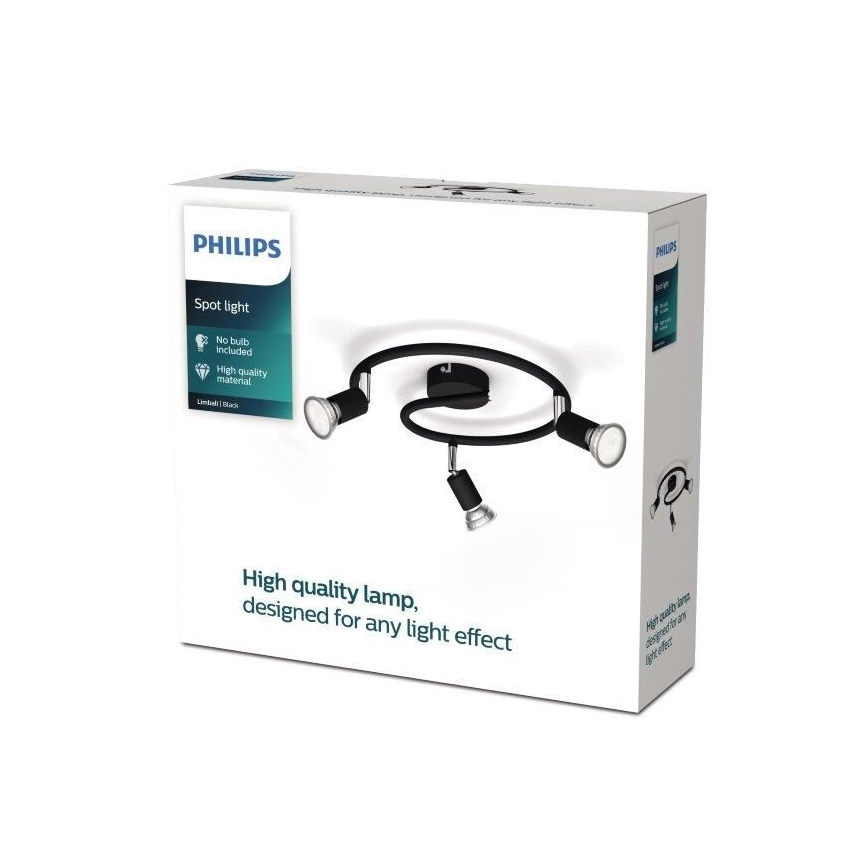 Philips - Akcentinis apšvietimas 3xGU10/50W/230V juoda