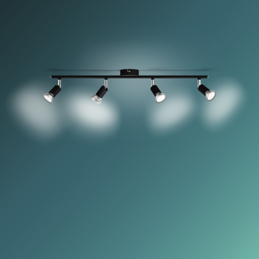 Philips - Akcentinis apšvietimas 4xGU10/50W/230V juoda