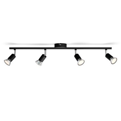 Philips - Akcentinis apšvietimas 4xGU10/50W/230V juoda