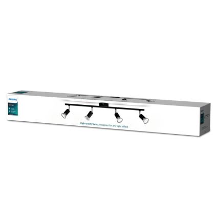 Philips - Akcentinis apšvietimas 4xGU10/50W/230V juoda