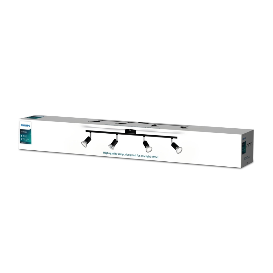 Philips - Akcentinis apšvietimas 4xGU10/50W/230V juoda