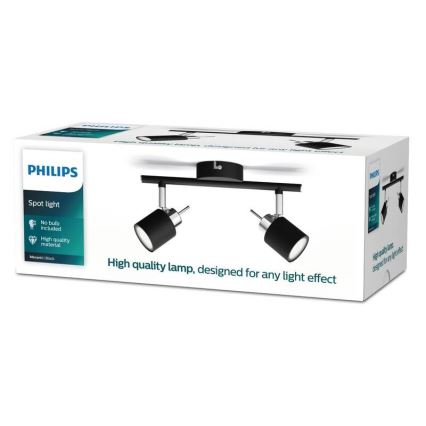 Philips - Akcentinis apšvietimas 2xGU10/35W/230V juoda