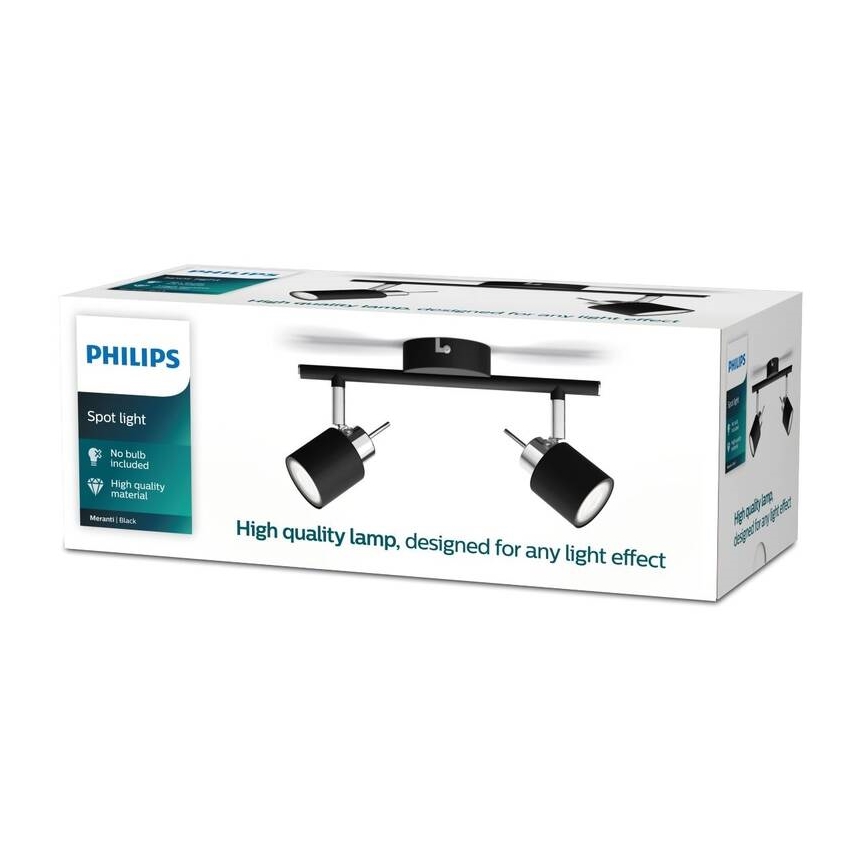 Philips - Akcentinis apšvietimas 2xGU10/35W/230V juoda
