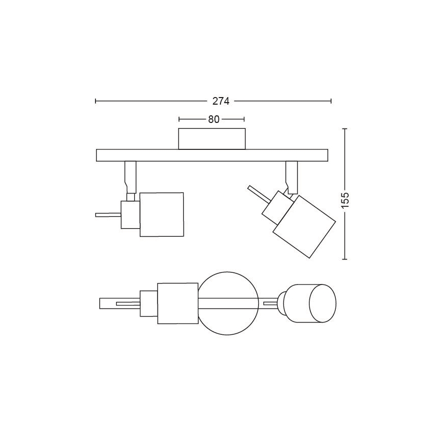 Philips - Akcentinis apšvietimas 2xGU10/35W/230V juoda