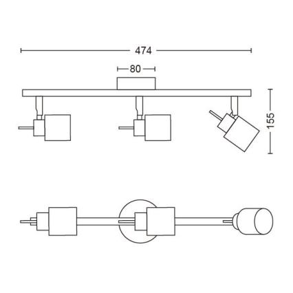 Philips - Akcentinis apšvietimas 3xGU10/35W/230V balta