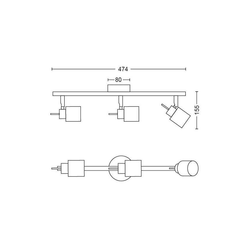 Philips - Akcentinis apšvietimas 3xGU10/35W/230V balta