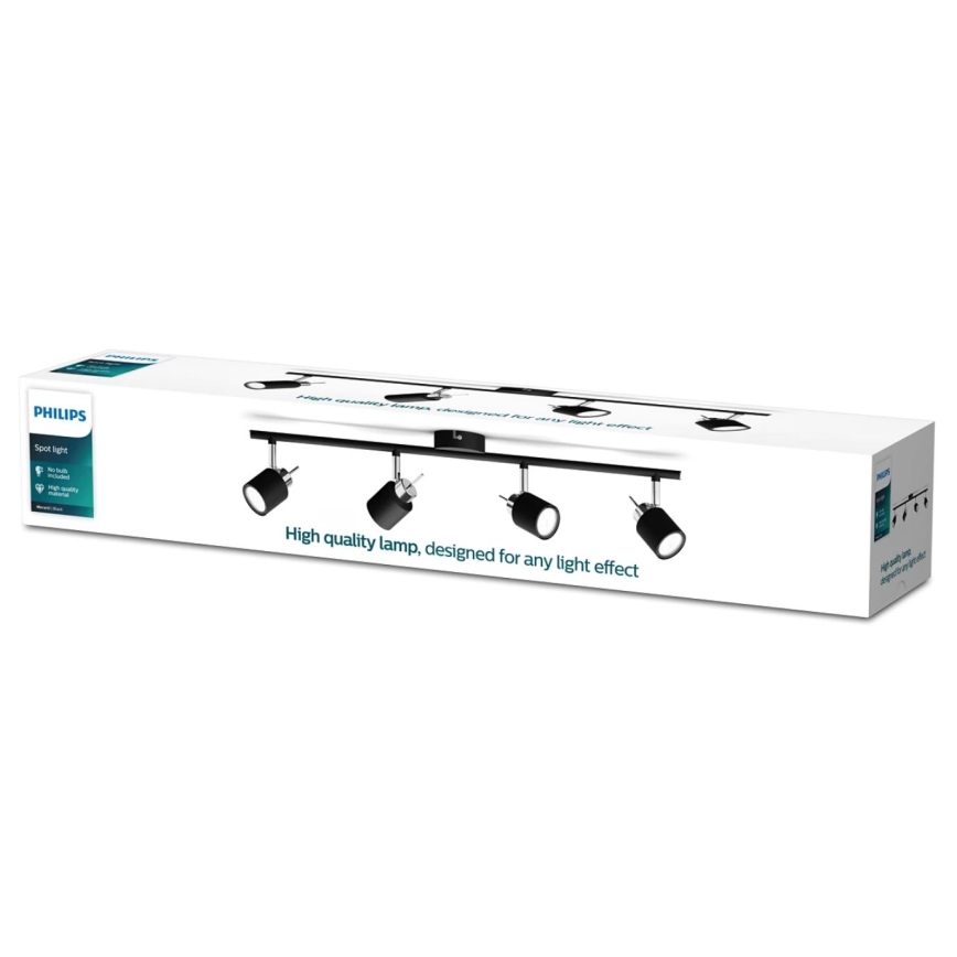 Philips - Akcentinis apšvietimas 4xGU10/35W/230V juoda