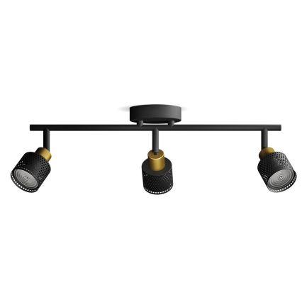 Philips - Akcentinis apšvietimas NIALL 3xGU10/5W/230V juoda/žalvaris
