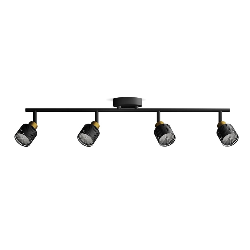 Philips - Akcentinis apšvietimas NIALL 4xGU10/5W/230V juoda/žalvaris