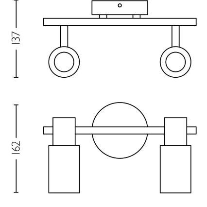 Philips - Akcentinis apšvietimas PALMS 2xE14/25W/230V