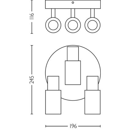 Philips - Akcentinis apšvietimas PALMS 3xE14/25W/230V