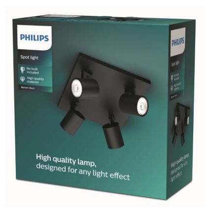 Philips - Akcentinis apšvietimas 4xGU10/20W/230V juoda