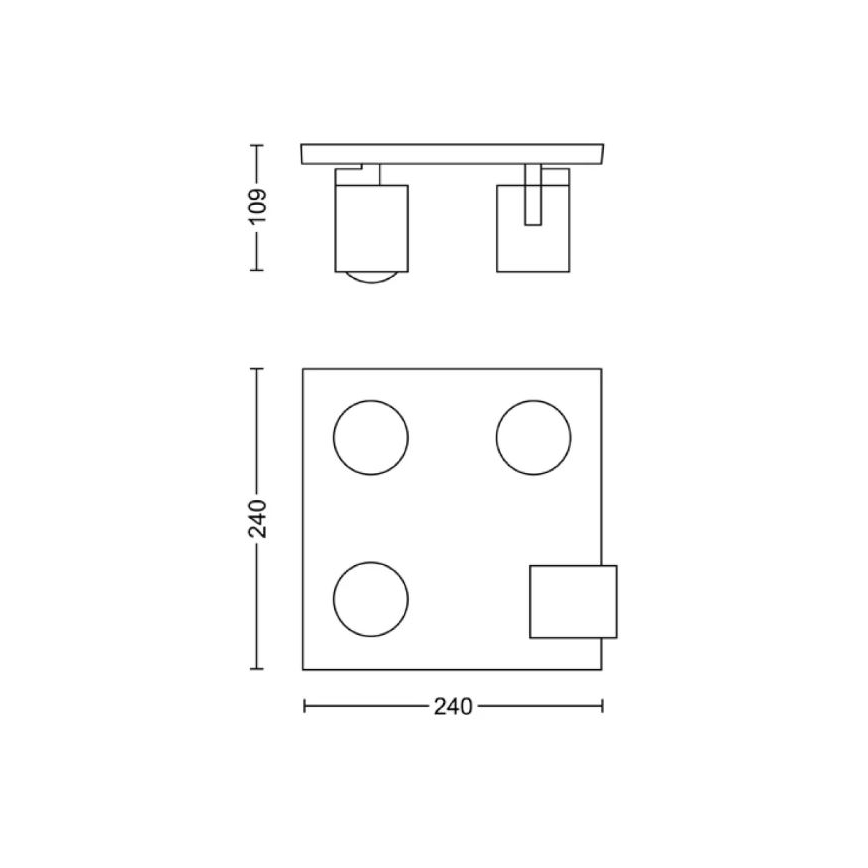 Philips - Akcentinis apšvietimas 4xGU10/20W/230V juoda