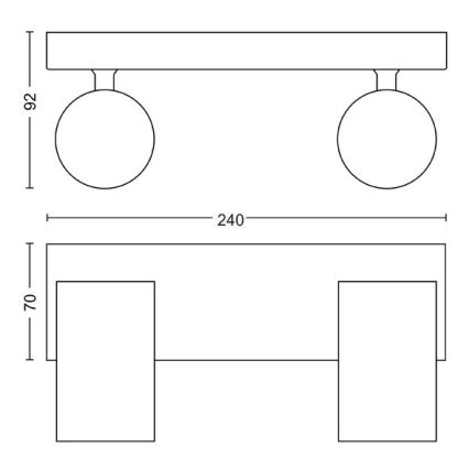 Philips - Akcentinis šviestuvas KOSIPO 2xGU10/5,5W/230V baltas
