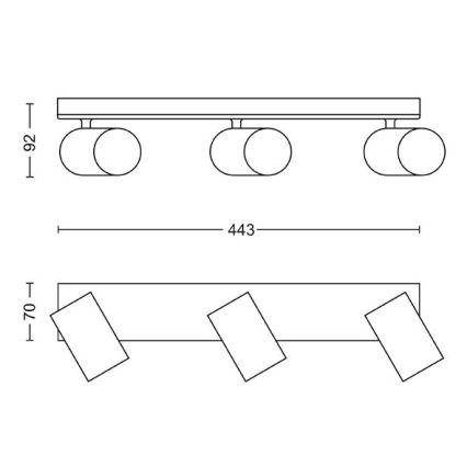 Philips - Akcentinis šviestuvas KOSIPO 3xGU10/5,5W/230V baltas