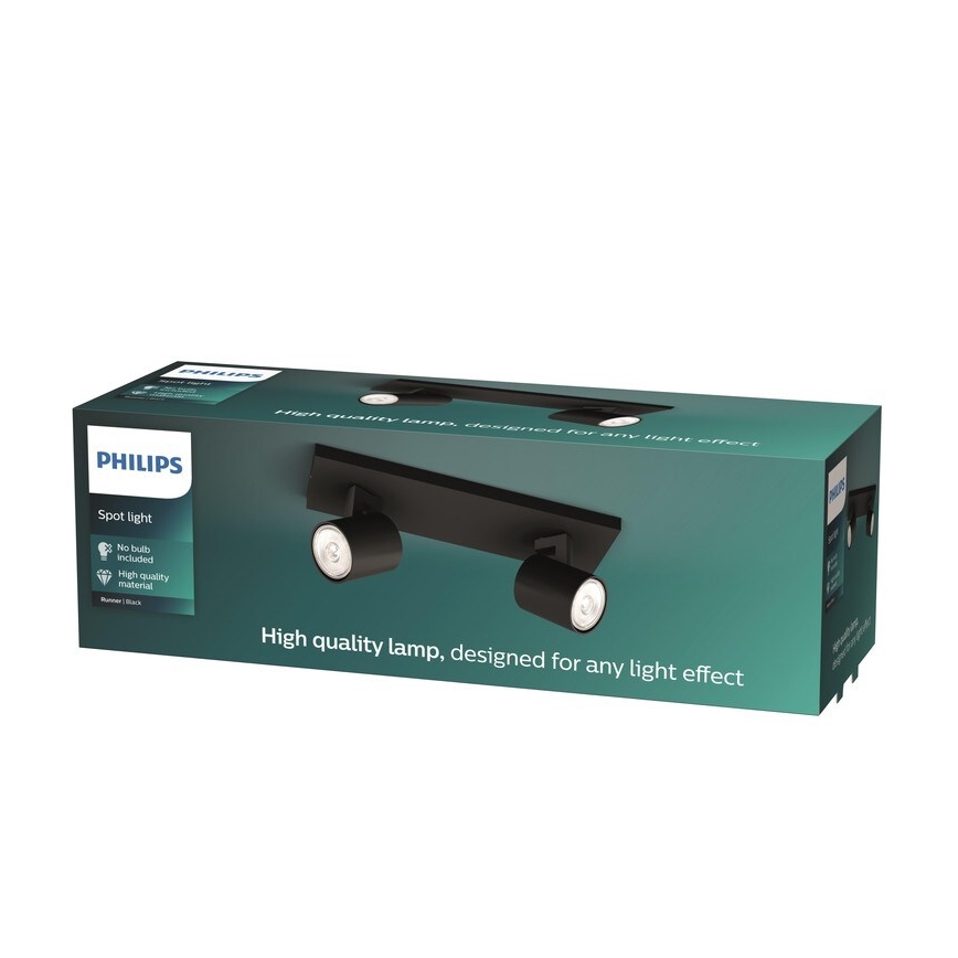 Philips - Akcentinis šviestuvas RUNNER 2xGU10/20W/230V juodas