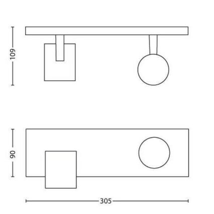 Philips - Akcentinis šviestuvas RUNNER 2xGU10/20W/230V juodas