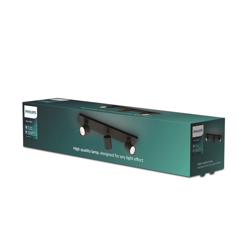Philips - Akcentinis šviestuvas RUNNER 3xGU10/20W/230V juodas