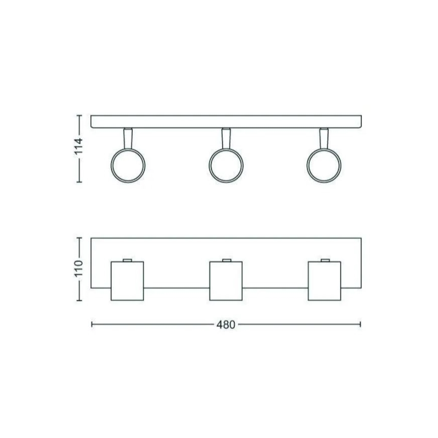 Philips - Akcentinis šviestuvas RUNNER 3xGU10/20W/230V juodas