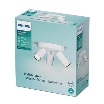 Philips - Akcentinis vonios šviestuvas IDRIS 3xGU10/5W/230V IP44 balta