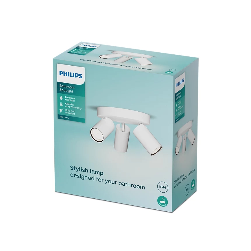 Philips - Akcentinis vonios šviestuvas IDRIS 3xGU10/5W/230V IP44 balta