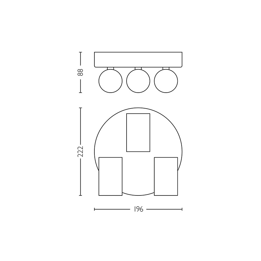 Philips - Akcentinis vonios šviestuvas IDRIS 3xGU10/5W/230V IP44 balta