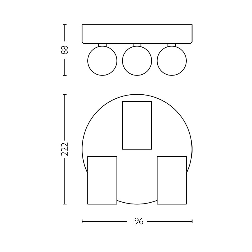 Philips - Akcentinis vonios šviestuvas IDRIS 3xGU10/5W/230V IP44 juoda/auksas