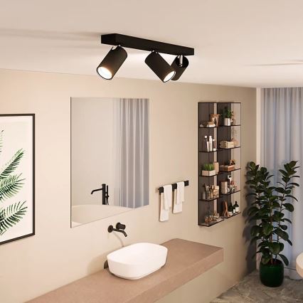 Philips - Akcentinis vonios šviestuvas IDRIS 3xGU10/5W/230V IP44 juoda