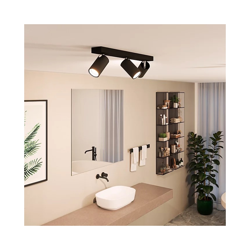 Philips - Akcentinis vonios šviestuvas IDRIS 3xGU10/5W/230V IP44 juoda