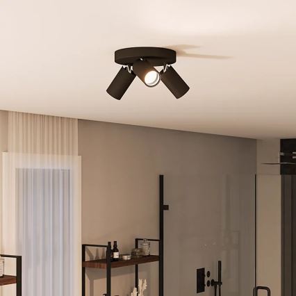 Philips - Akcentinis vonios šviestuvas IDRIS 3xGU10/5W/230V IP44 juoda