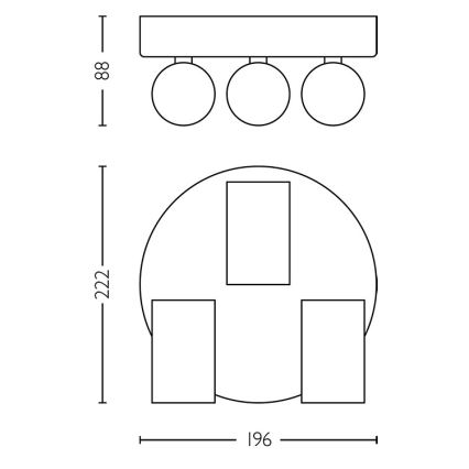 Philips - Akcentinis vonios šviestuvas IDRIS 3xGU10/5W/230V IP44 juoda