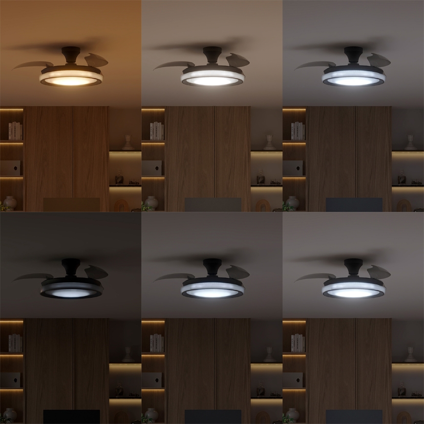 Philips - reguliuojamas LED lubinis šviestuvas su ventiliatoriumi BLISS LED/35W/230V juodas + nuotolinis pultas