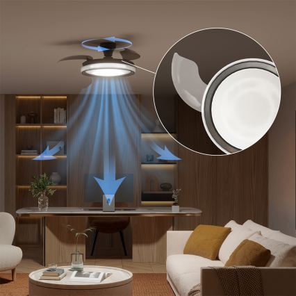 Philips - reguliuojamas LED lubinis šviestuvas su ventiliatoriumi BLISS LED/35W/230V juodas + nuotolinis pultas