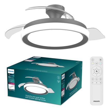 Philips - reguliuojamas LED lubinis šviestuvas su ventiliatoriumi BLISS LED/35W/230V juodas + nuotolinis pultas