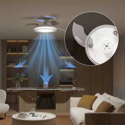 Philips - LED reguliuojamas lubinis šviestuvas su ventiliatoriumi BLISS LED/35W/230V baltas + nuotolinis valdymas