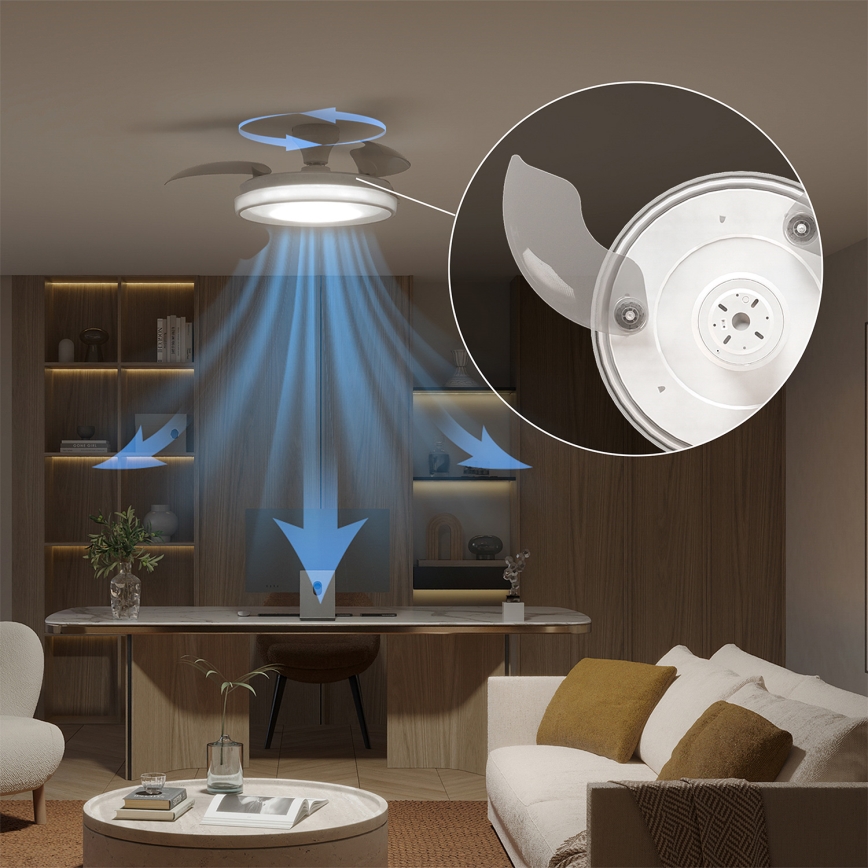 Philips - LED reguliuojamas lubinis šviestuvas su ventiliatoriumi BLISS LED/35W/230V baltas + nuotolinis valdymas