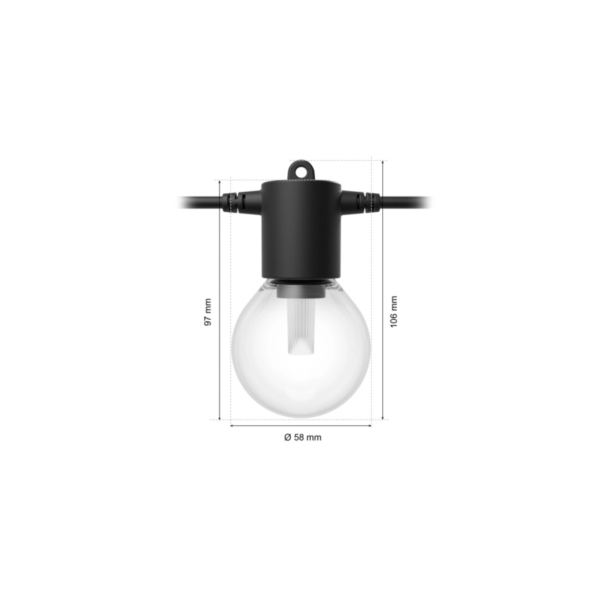Philips - dimeriuojama lauko RGBW LED girlianda Hue FESTAVIA 10xLED 7m IP65